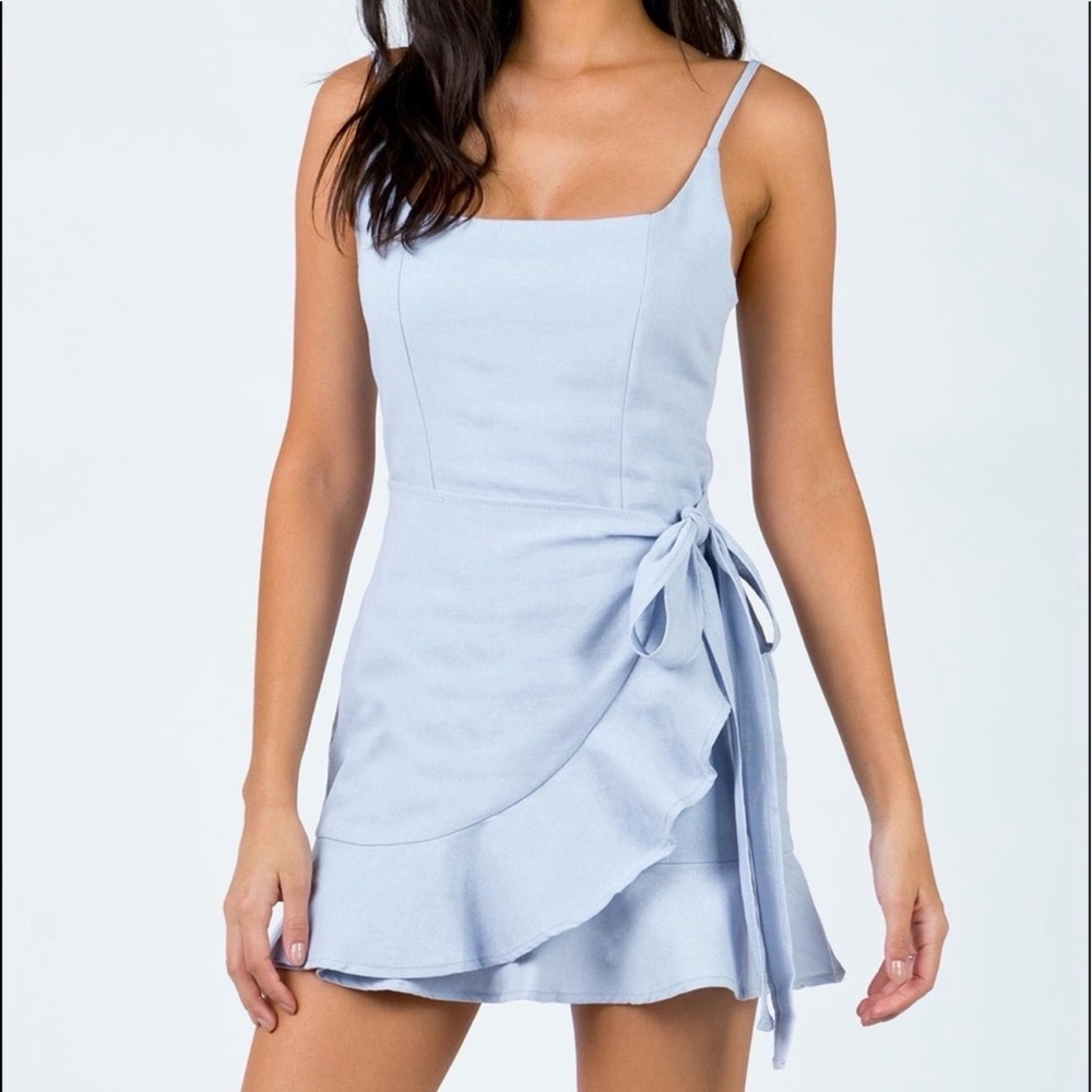 Princess Polly Light Blue Wrap Dress